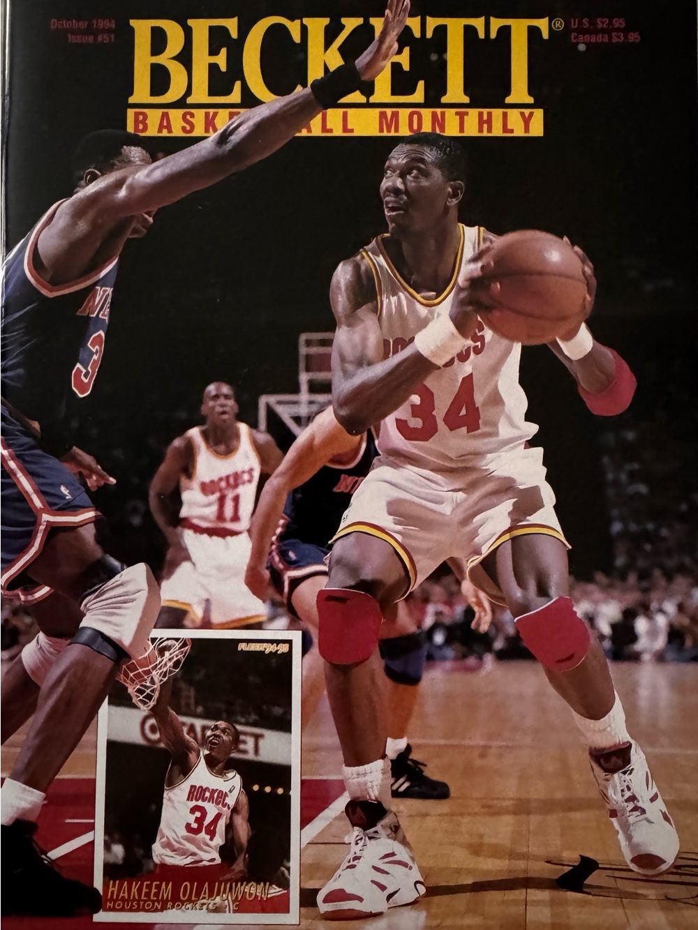 Beckett Basketball Monthly #51 October 1994 Hakeem Olajuwon cover